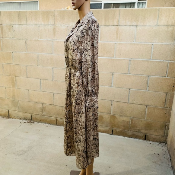 Gibson Latimer Snake Skin Long Sleeve Maxi Dress Size S - Picture 10 of 11